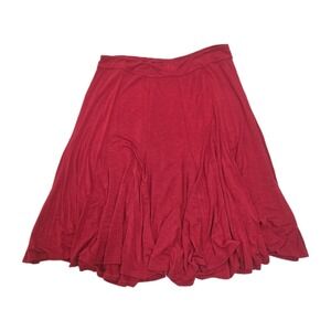 CJ Banks Maxi Skirt‎ Womens 1X Full Circle Red Slinky Liquid Knit Stretch